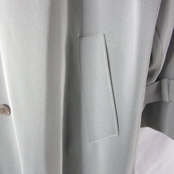 Utex Design Trench Coat Woman's Button Up Pockets Lined Full Length Gray Size 14 - Picture 5 of 15